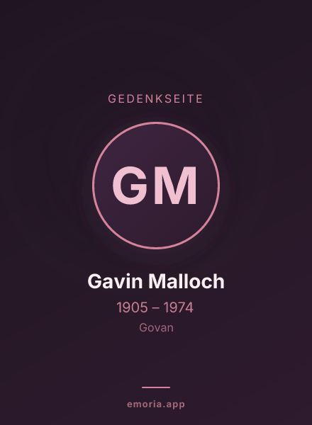 Gedenkportrait von Gavin Malloch