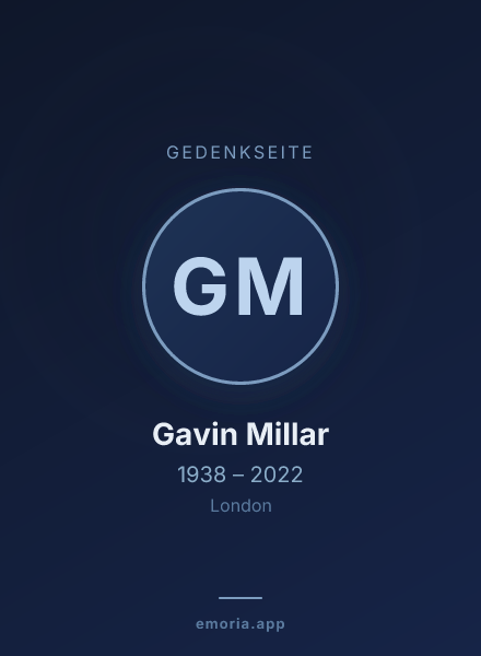 Gedenkportrait von Gavin Millar
