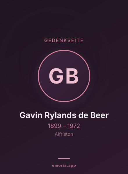 Gedenkportrait von Gavin Rylands de Beer