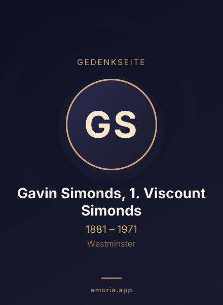 Gedenkportrait von Gavin Simonds, 1. Viscount Simonds