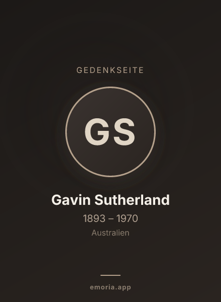 Gedenkportrait von Gavin Sutherland