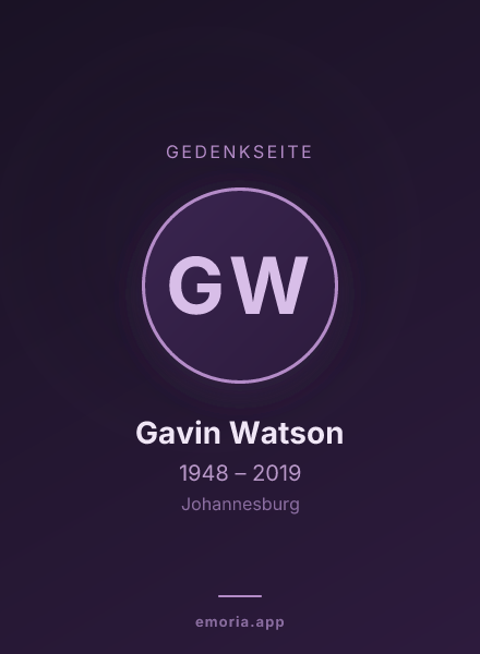 Gedenkportrait von Gavin Watson