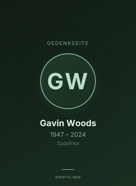 Gedenkportrait von Gavin Woods