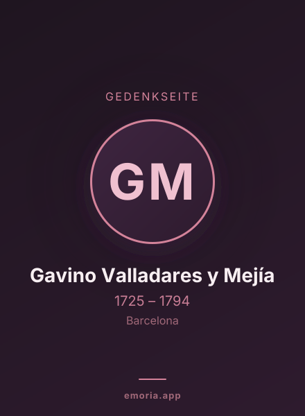 Gedenkportrait von Gavino Valladares y Mejía