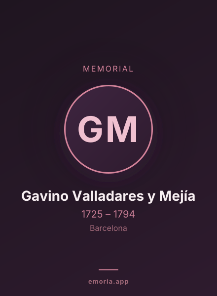 Memorial portrait of Gavino Valladares y Mejía