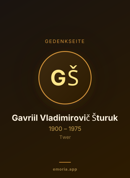 Gedenkportrait von Gavriil Vladimirovič Šturuk