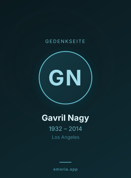 Gedenkportrait von Gavril Nagy