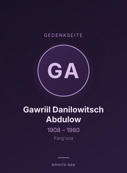Gedenkportrait von Gawriil Danilowitsch Abdulow