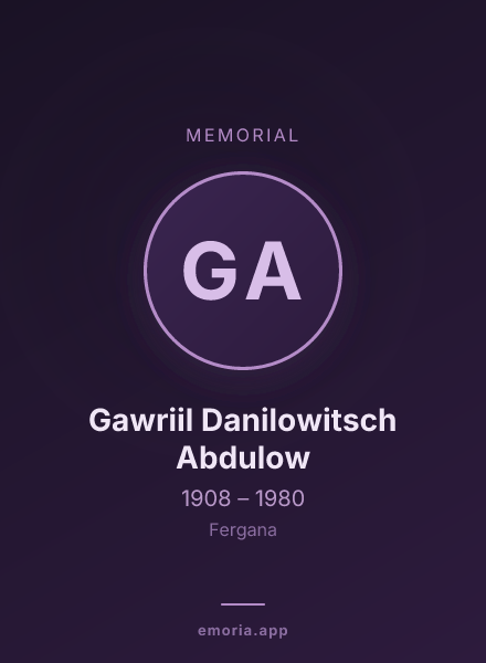 Memorial portrait of Gawriil Danilowitsch Abdulow
