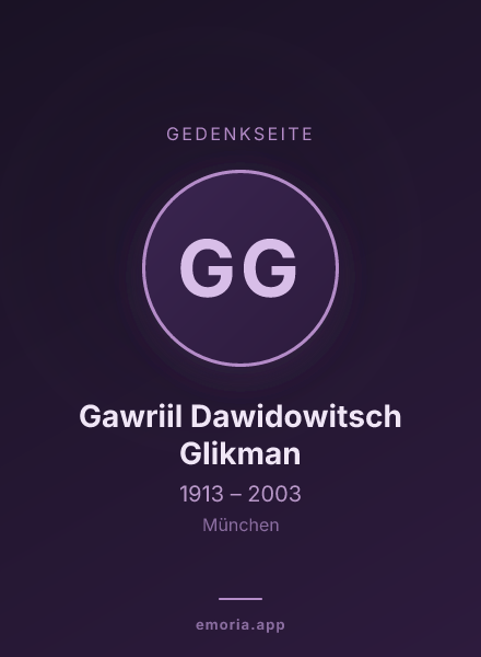 Gedenkportrait von Gawriil Dawidowitsch Glikman