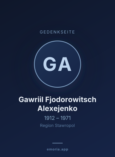 Gedenkportrait von Gawriil Fjodorowitsch Alexejenko