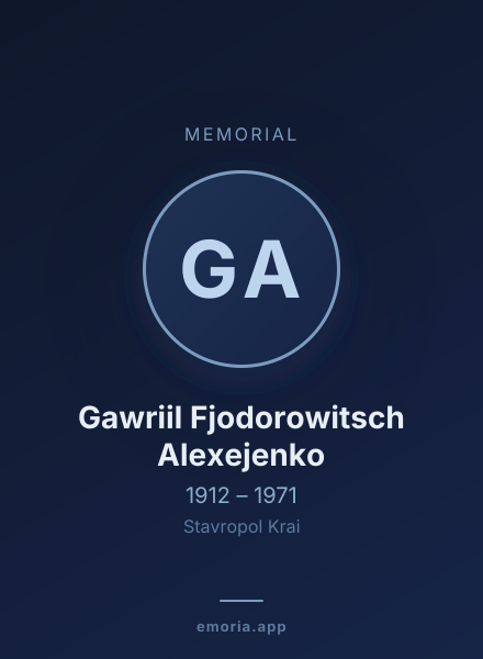 Memorial portrait of Gawriil Fjodorowitsch Alexejenko