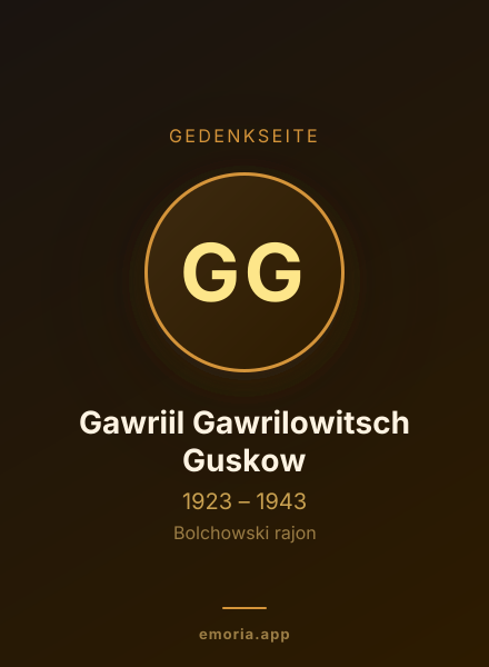 Gedenkportrait von Gawriil Gawrilowitsch Guskow