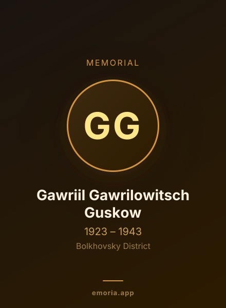 Memorial portrait of Gawriil Gawrilowitsch Guskow