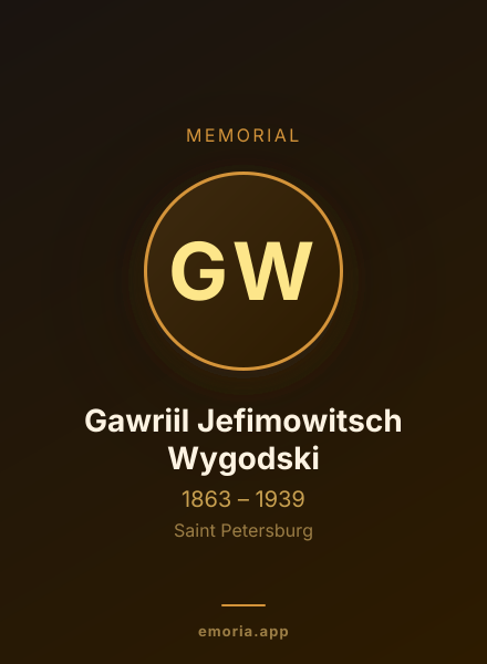 Memorial portrait of Gawriil Jefimowitsch Wygodski