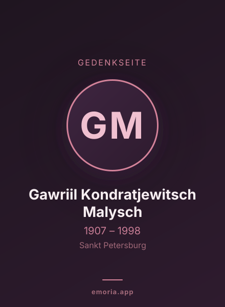 Gedenkportrait von Gawriil Kondratjewitsch Malysch