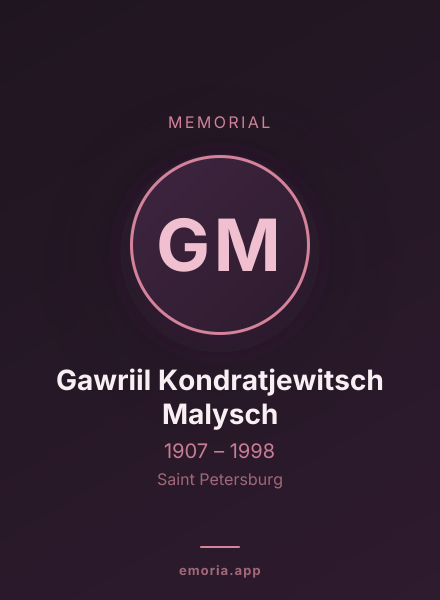 Memorial portrait of Gawriil Kondratjewitsch Malysch