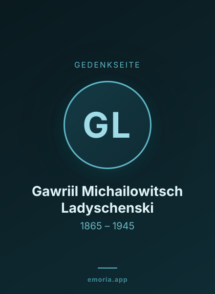 Gedenkportrait von Gawriil Michailowitsch Ladyschenski