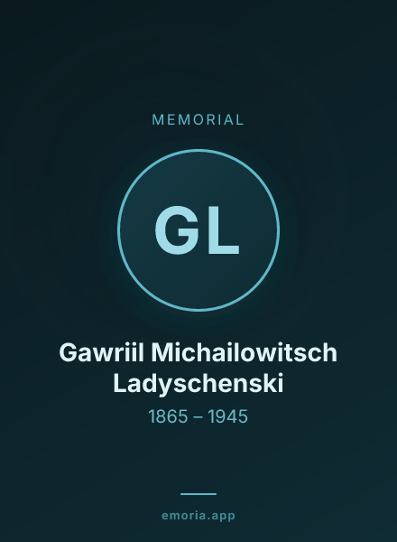 Memorial portrait of Gawriil Michailowitsch Ladyschenski