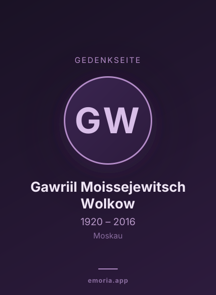 Gedenkportrait von Gawriil Moissejewitsch Wolkow