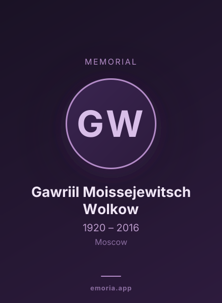 Memorial portrait of Gawriil Moissejewitsch Wolkow