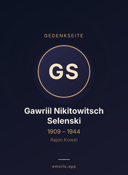 Gedenkportrait von Gawriil Nikitowitsch Selenski