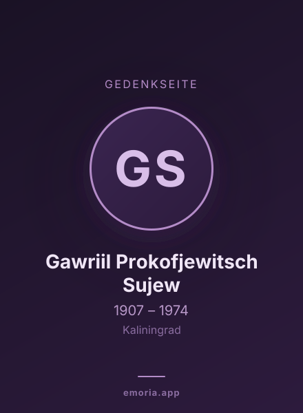 Gedenkportrait von Gawriil Prokofjewitsch Sujew