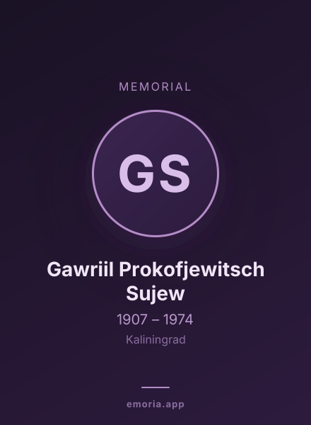 Memorial portrait of Gawriil Prokofjewitsch Sujew