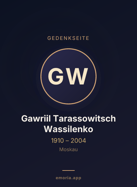 Gedenkportrait von Gawriil Tarassowitsch Wassilenko
