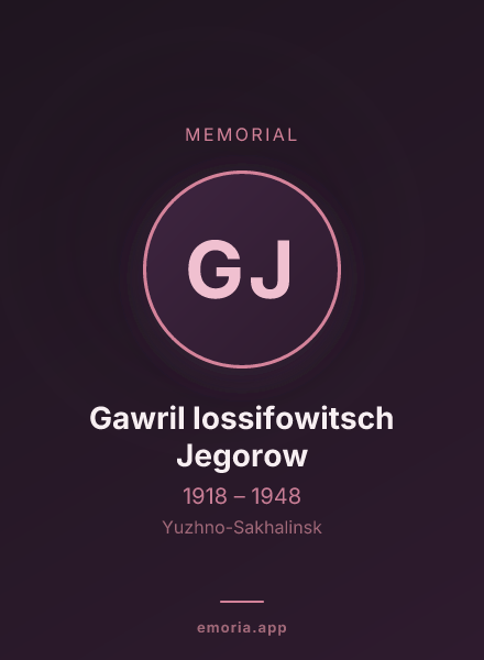 Memorial portrait of Gawril Iossifowitsch Jegorow