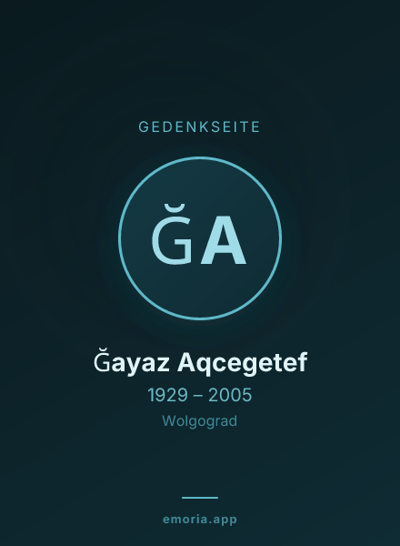 Gedenkportrait von Ğayaz Aqcegetef