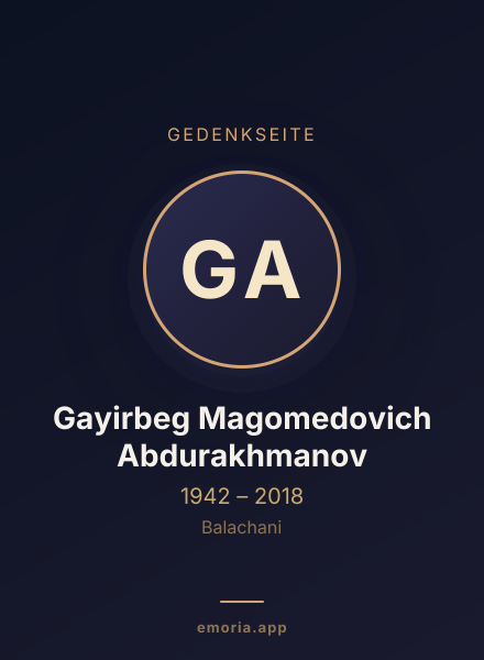 Gedenkportrait von Gayirbeg Magomedovich Abdurakhmanov