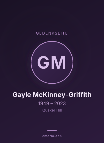 Gedenkportrait von Gayle McKinney-Griffith