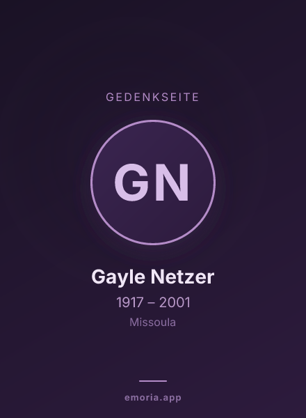 Gedenkportrait von Gayle Netzer