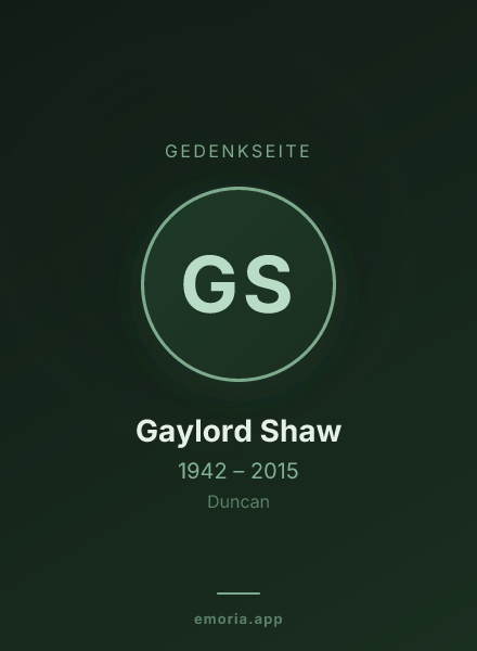 Gedenkportrait von Gaylord Shaw