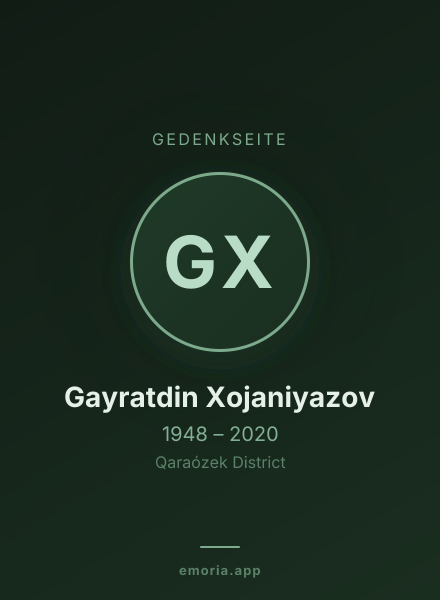 Gedenkportrait von Gayratdin Xojaniyazov