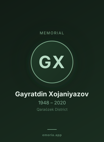 Memorial portrait of Gayratdin Xojaniyazov