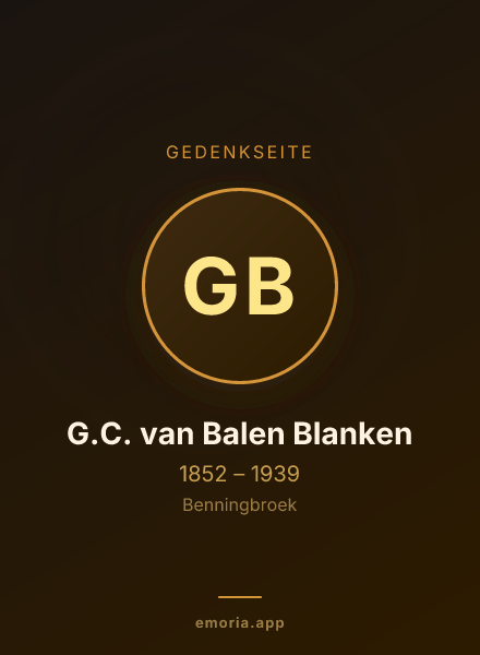 Gedenkportrait von G.C. van Balen Blanken