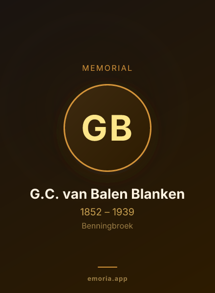 Memorial portrait of G.C. van Balen Blanken