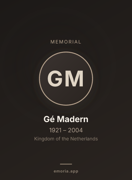 Memorial portrait of Gé Madern