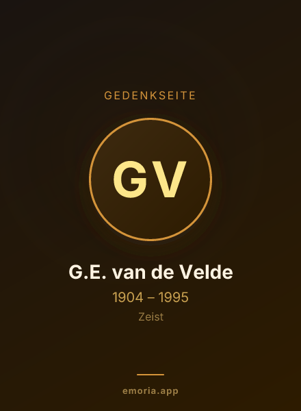 Gedenkportrait von G.E. van de Velde