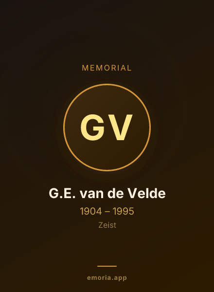 Memorial portrait of G.E. van de Velde