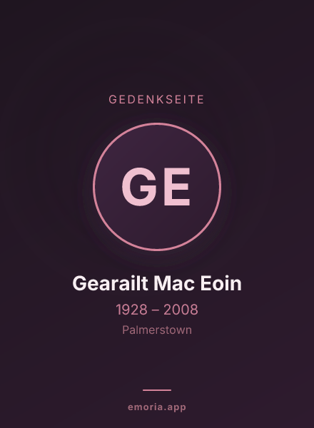 Gedenkportrait von Gearailt Mac Eoin
