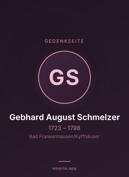 Gedenkportrait von Gebhard August Schmelzer