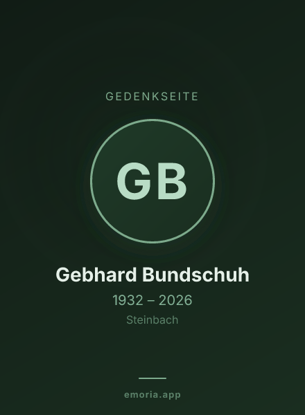 Gedenkportrait von Gebhard Bundschuh