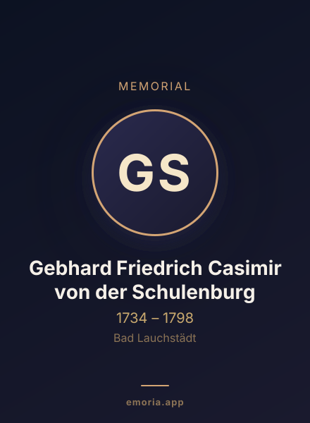 Memorial portrait of Gebhard Friedrich Casimir von der Schulenburg