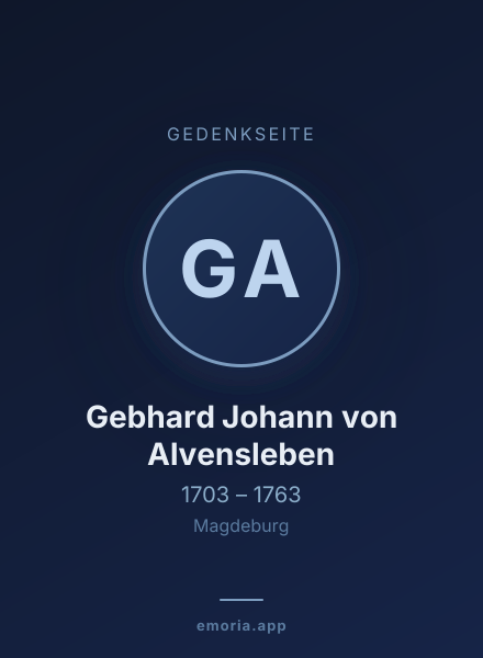Gedenkportrait von Gebhard Johann von Alvensleben