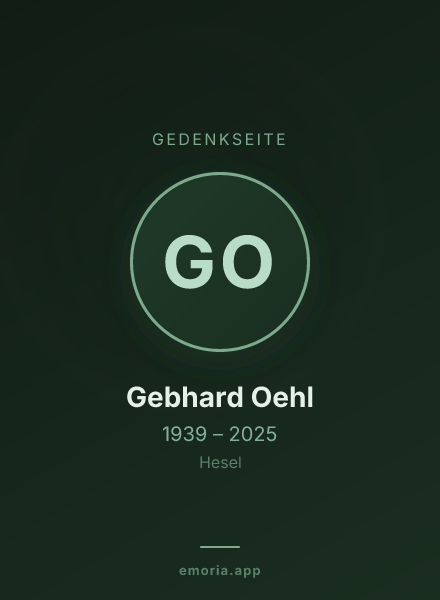 Gedenkportrait von Gebhard Oehl