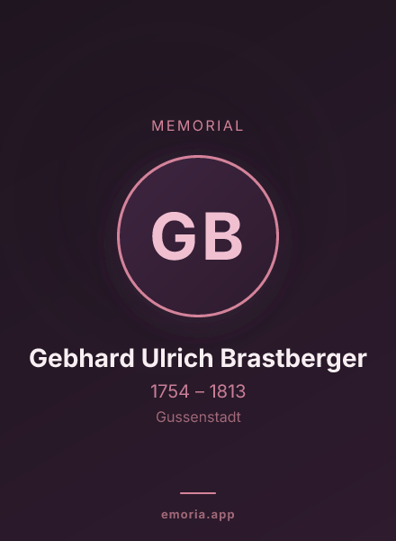 Memorial portrait of Gebhard Ulrich Brastberger