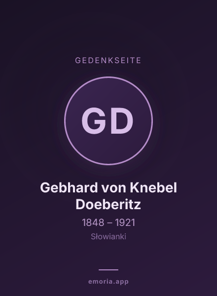 Gedenkportrait von Gebhard von Knebel Doeberitz